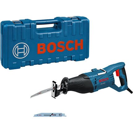 Scie sabre Bosch Professional GSA 1100 E avec coffret, idéale pour la découpe rapide du bois, métal et plastique