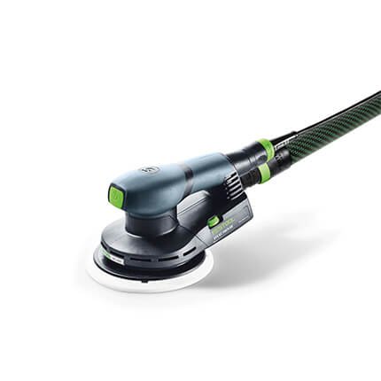 Ponceuse excentrique filaire Festool ETS EC 150/5 EQ professionnelle avec aspiration intégrée, outil électroportatif haute performance pour ponçage précis du bois et des surfaces