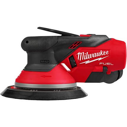 Ponceuse excentrique sans fil Milwaukee M12 FROS5-0 Fuel 12V compacte et ergonomique, outil électroportatif professionnel pour ponçage du bois et des surfaces