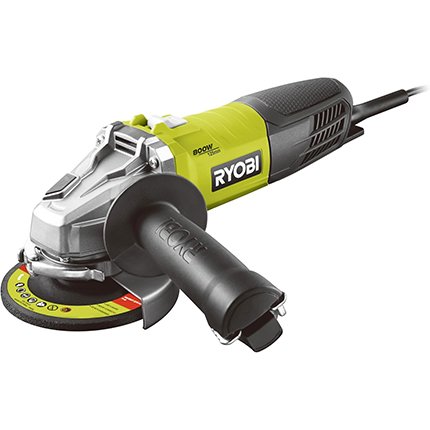 Meuleuse d’angle Ryobi RAG800-125G filaire 800W avec disque 125 mm, outil puissant pour découpe et ponçage