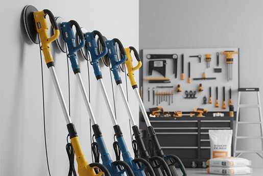 Ponceuses girafes professionnelles pour plaquiste avec manche télescopique et tête aspirante, outils de ponçage mural pour travaux de rénovation intérieure